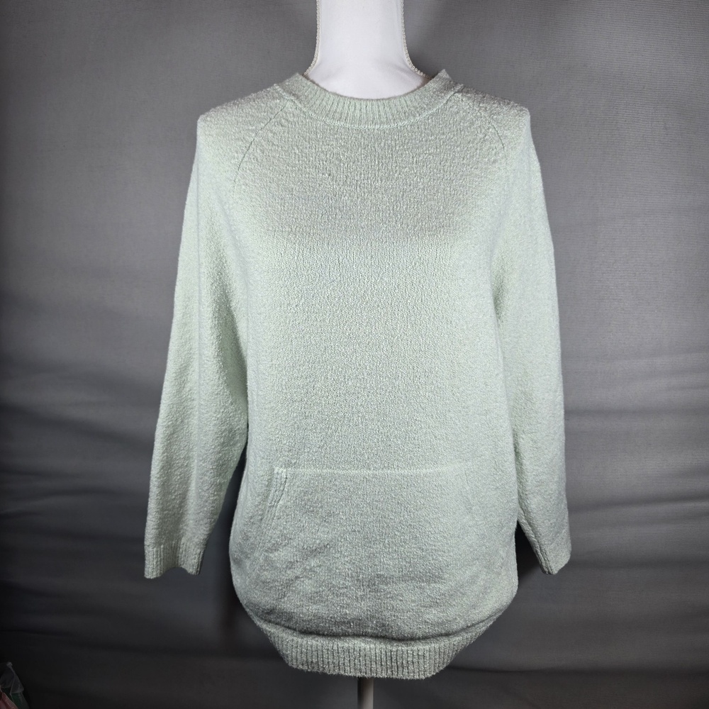 Pure Jill‎ by J. Jill Womens Small Mint Green Boucle Knit Sweater Tunic Pocket